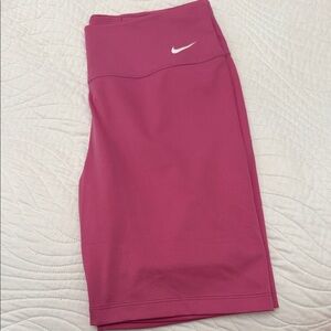 Nike Magenta Bike Shorts with White Swoosh